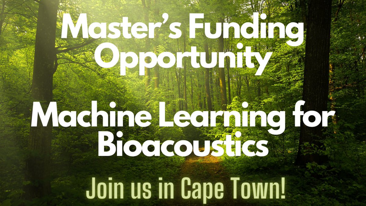 📢Masters funding opportunity: machine learning 🤖 for bioacoustics 🔊🐒🐦 in South Africa.

Students from eligible African countries are invited to apply at aims.ac.za/research-oppor… to join our research team and develop new deep learning methods for animal conservation!