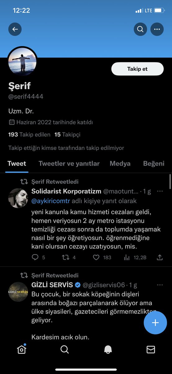 Bu profilin sahibi #hayvanşiddetti normalleştirip teşvik edici katliam nitelikli görüşlerle her hayvan hakkı gönderiye cevap yazmakta kendisinin kimliğini tespit edip ne gerekiyorsa yapmak için yayalım <a href="/PawGuardsTr/">Paw Guards | Pati Koruyucuları</a> @erkin_erdogdu <a href="/omurgedik/">Ömür Gedik</a> <a href="/NPawsy/">Hayvan Katillerinin Korkulu Rüyası</a>
