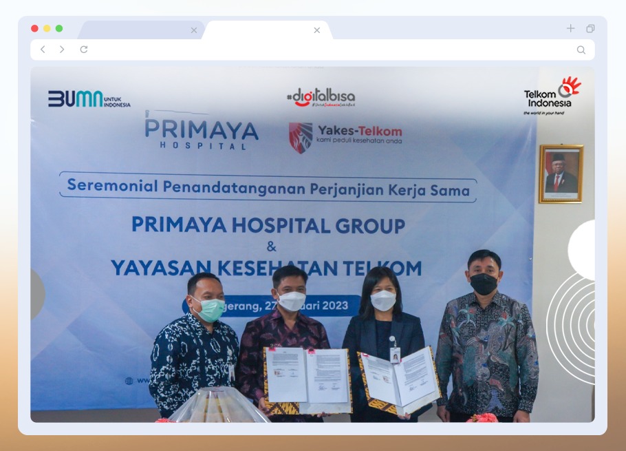 TelkomIndonesia's tweet photo. Terus Perluas Digitalisasi Layanan Kesehatan, Yakes Telkom Jalin Sinergi Dengan Rumah Sakit Primaya Group https://t.co/x4pKXZM4Oh