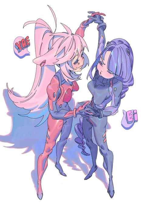 rare #eimiko as evangelion pilots.. 
