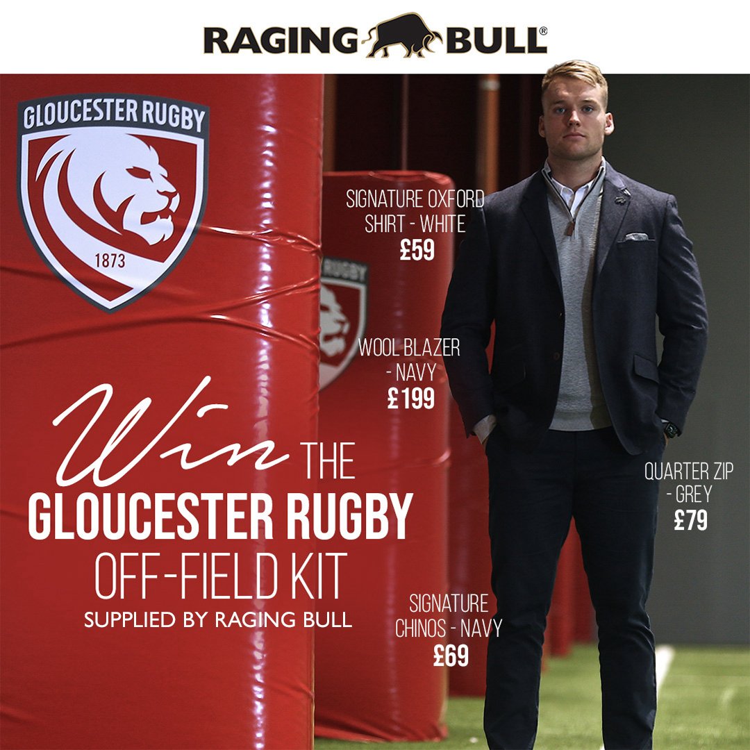 We’ve teamed up with <a href="/RagingBullLtd/">Raging Bull</a> to give one lucky supporter the opportunity to WIN the official Gloucester Rugby off-field kit.

To enter:

▪️ Follow <a href="/gloucesterrugby/">Gloucester Rugby 🍒</a> &amp; <a href="/RagingBullLtd/">Raging Bull</a>
▪️ Like &amp; Retweet this post
▪️ Tag a friend below

Competition ends on 6 Feb - Good luck!