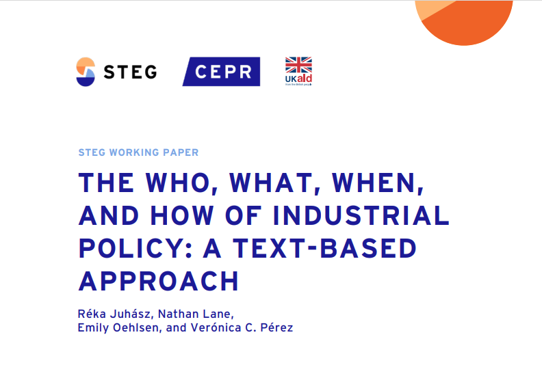 The #ConfSTEG23 first speaker is @straightedge, Professor of Economics at the @UniofOxford, presenting their paper: 'The Who, What, When, and How of Industrial Policy' - co-written with @juhreka13, @VeronicaCPerezP, and Emily Oehlsen. ow.ly/PiSj50MGyGt #IGC #CEPR