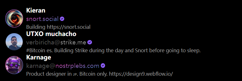 8BTC_OFFICIAL's tweet photo. 【长推】进阶 | 教你如何成为社交协议 #Nostr “紫标”用户

如果你注册和使用过 #Nostr 相关的客户端，应该会见到有人拥有如下图所示中紫色标志（不同客户端会有差异），这就是 Nostr 的 NIP-05。 https://t.co/75kcA3eL7i
