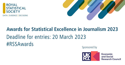 ESRC's tweet photo. Open now: @RoyalStatSoc are accepting entries for 2023 Statistical Excellence in Journalism Awards, sponsored by @ESRC. This year there are four categories to enter - https://t.co/wfGbfROEej 1/6 https://t.co/rjzPlTY8O3
