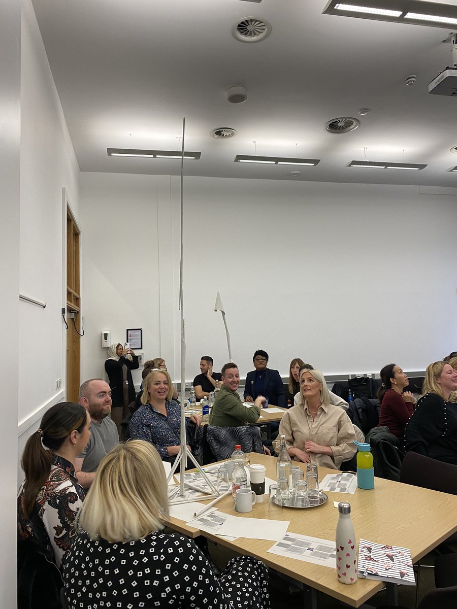 QualityNCA's tweet photo. Todays the day. The Salford AHP and Senior Nursing Leadership day. We started the day with a team building exercise with a very impressive tower built at 205cm high! https://t.co/Zw4H2uzP0B