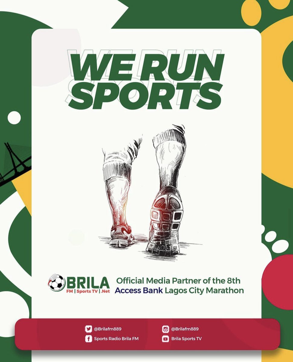 Brilafm889's tweet image. Brila Media is the Official Radio Partner of the 8th Access Bank Lagos City Marathon.

Come February 4th it will be time to push the limit and run for glory.

 Mark your calendar Now! 🏃🏼‍♂️🏃🏾🏃🏿‍♀️

#RunLagos #RunLagos2023 #LCM2023 #WeRunLagos #WeRunSports #PushTheLimit #GoldLabelEvent