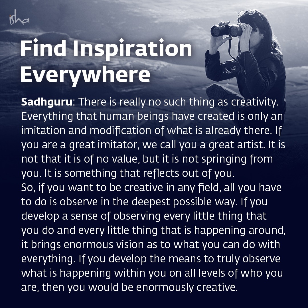 Looking to maximize your creative potential? Consider these three powerful  pointers from @SadhguruJV that can help you do just that., image size:1080x1080