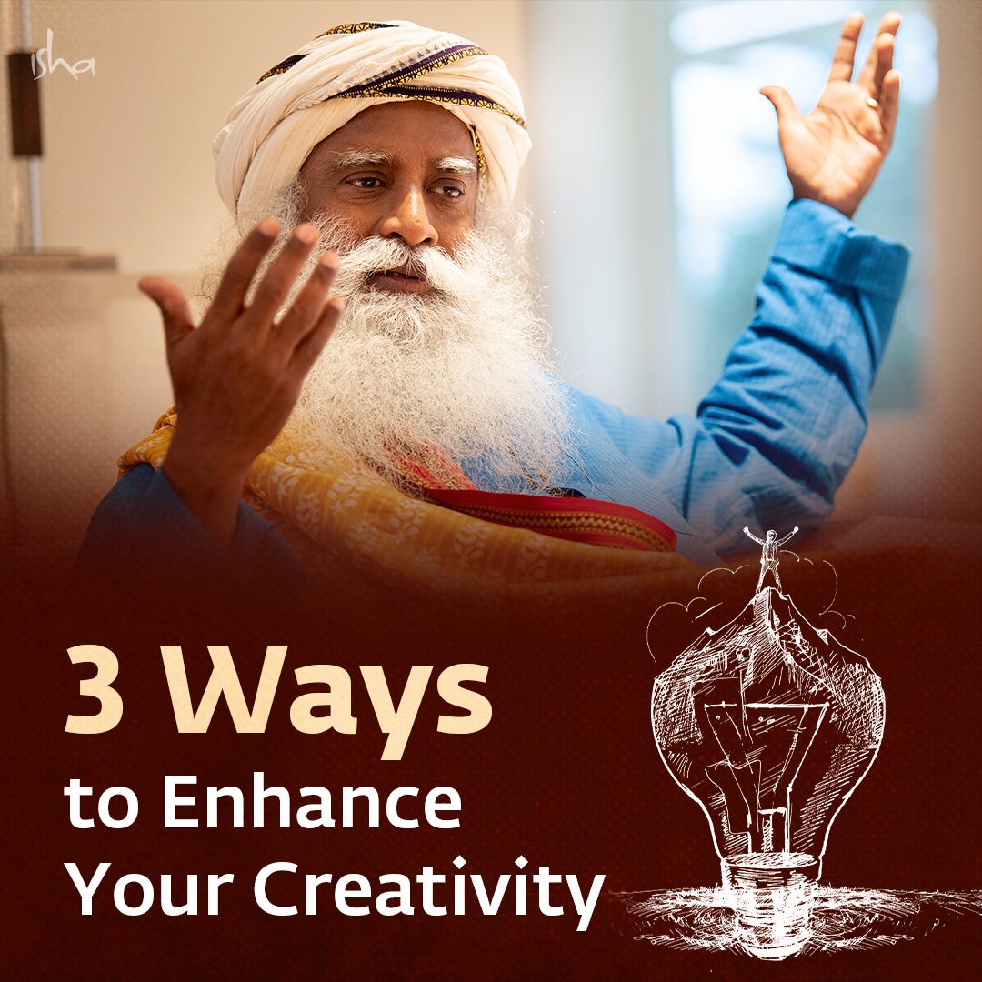 ishafoundation's tweet photo. Looking to maximize your creative potential? Consider these three powerful pointers from @SadhguruJV that can help you do just that. https://t.co/n9WTVJfpYI