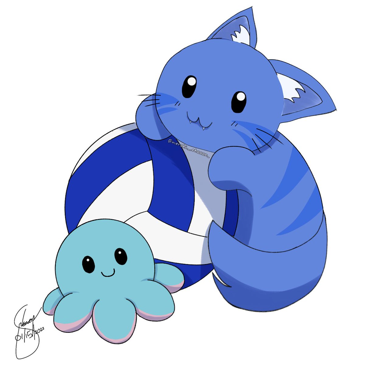 luv_eriii_'s tweet photo. [01/15/22]
Just a small drawing. ☺️💙 Basically my logo at this point 😆

#digitaldrawing #drawing #digitalart #art #artistsupport #artist #artistsupportartist #artwork #doodle #artistoninstagram #ibispaintx #ibispaint #cat #cat😺 #blue #blue💙  #volleyball #volleyball🏐 #logo https://t.co/dWy2LRDLKH