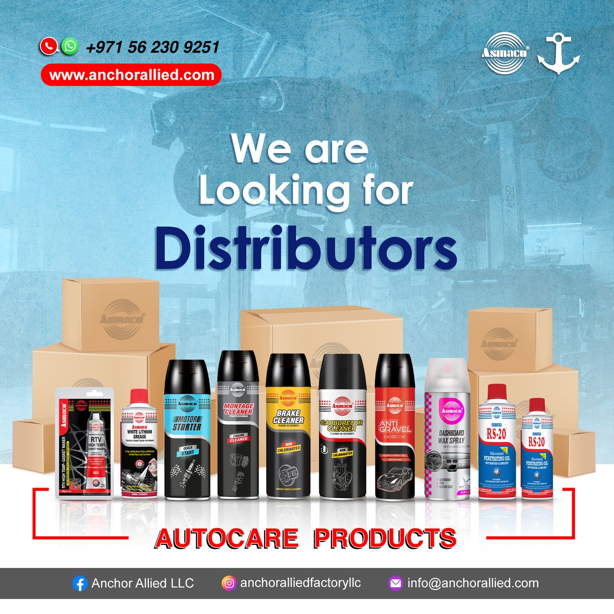 Great news! 
We are seeking #distributors to join one of the Best #manufacturers of #autocare Products.
As a distributor, you'll have the opportunity to work with a reputable company and offer top-notch products to your customers.
Contact for Distributorship: 056 230 9251