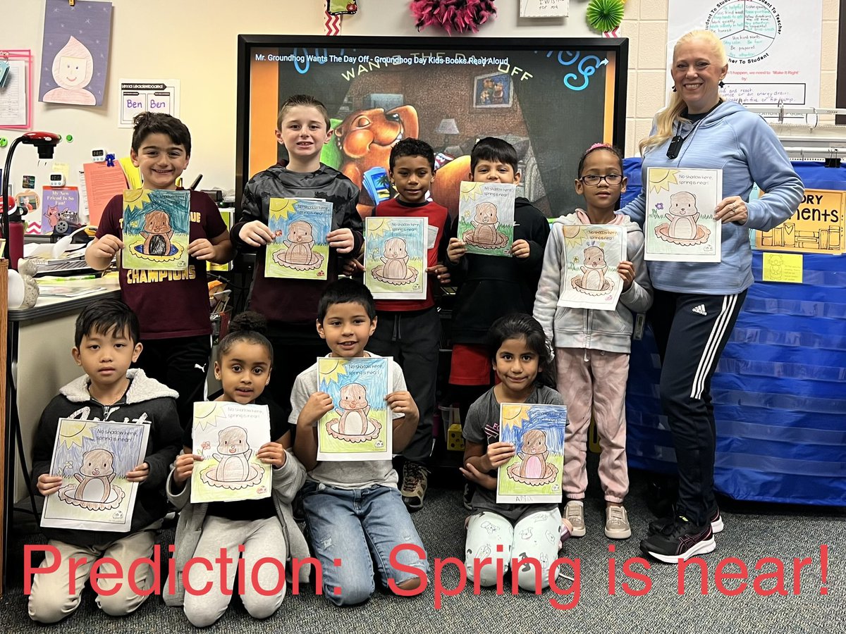 MrsKeelyLewis's tweet photo. My #fabfirsties learned about Groundhog Day today. Here are their predictions for tomorrow. @KuehnleKISD @KleinISD https://t.co/Ah1WFpbykR