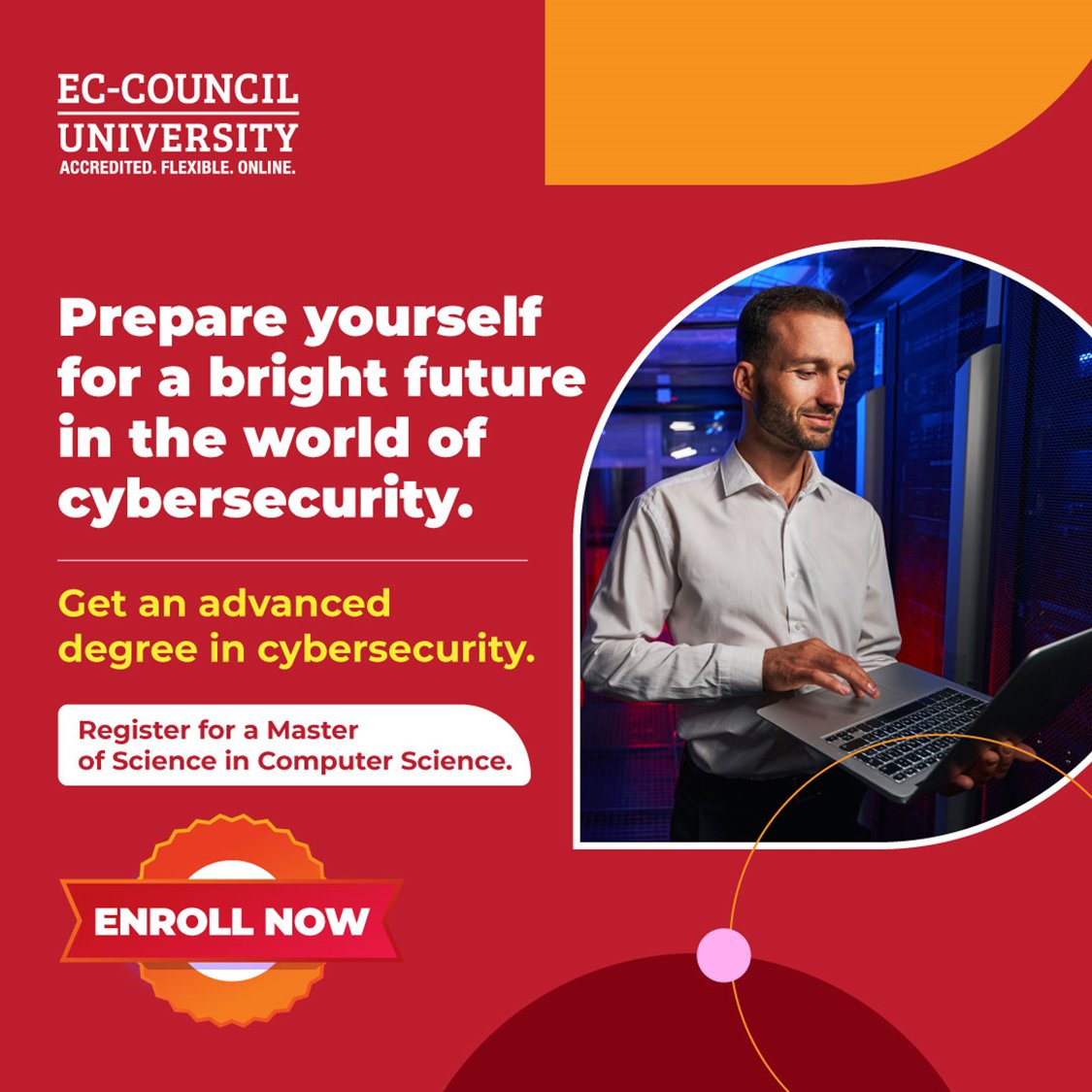 EC_Council_Univ's tweet image. To know more: eccu.edu/academics/mast…

#cybersecurity #mcs #mastersincomputerscience #mcsdegree #eccu #eccounciluniversity #cybersecuritycourses #cybersecurityprograms