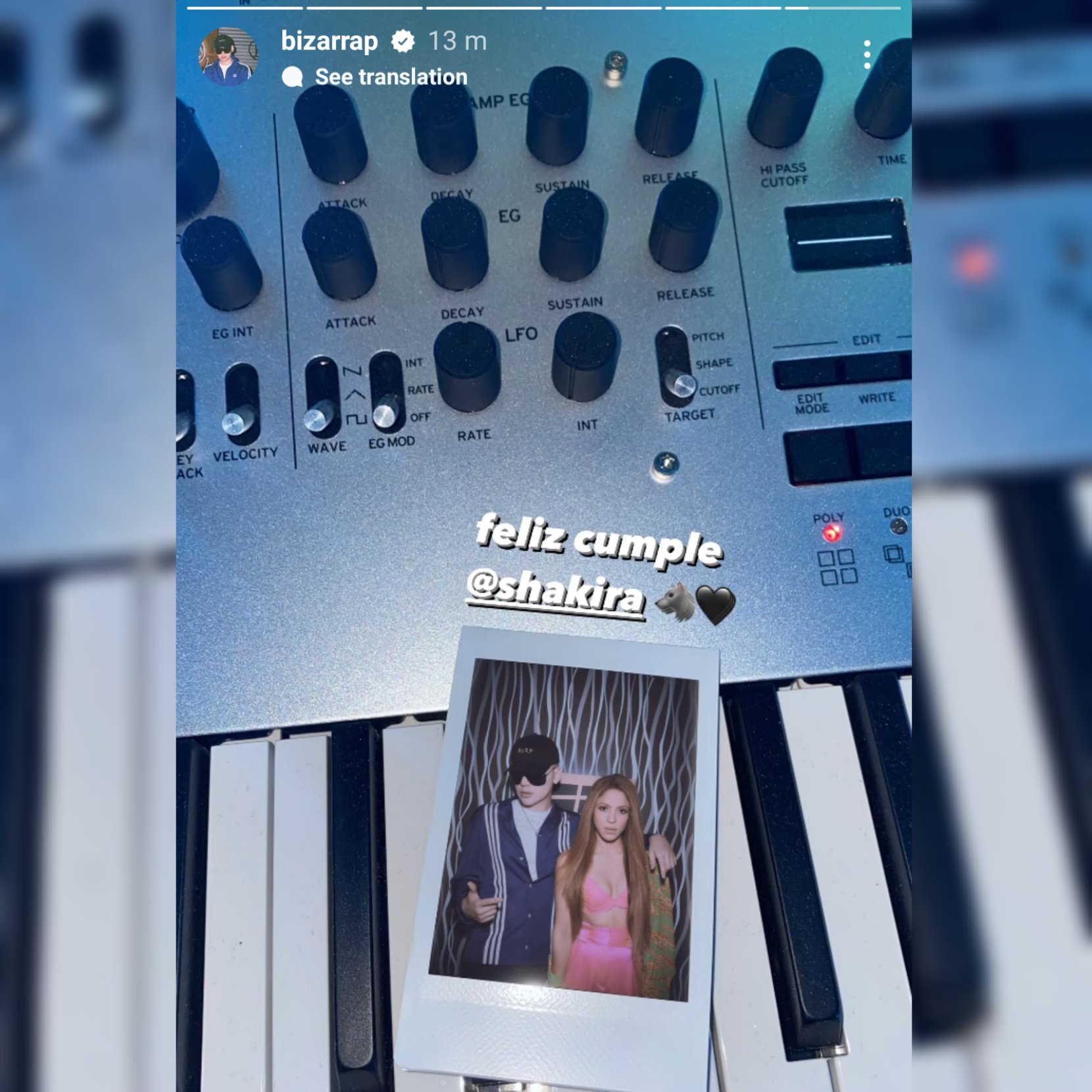 Bizarrap wished Shakira a happy birthday on his Instagram story.

\"feliz cumple   \" 