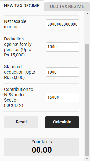 batakpout's tweet photo. @ndtv 

Please fix your income tax calculator before going live with it 

If someone has income of such whooping the tax to be paid is 0 

This happens when no proper testing is done before going live 

#budget2023 #india #ndtv https://t.co/zP0w9FPfQS