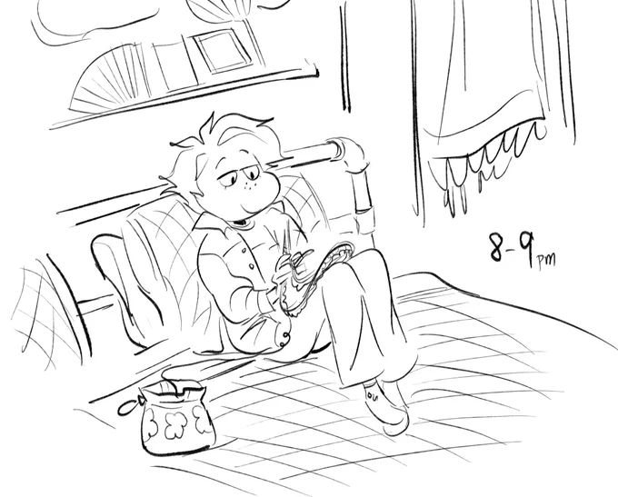 started knitting a tank top &amp; calling hourlies for the night! thanks for following me around today ✌️ 