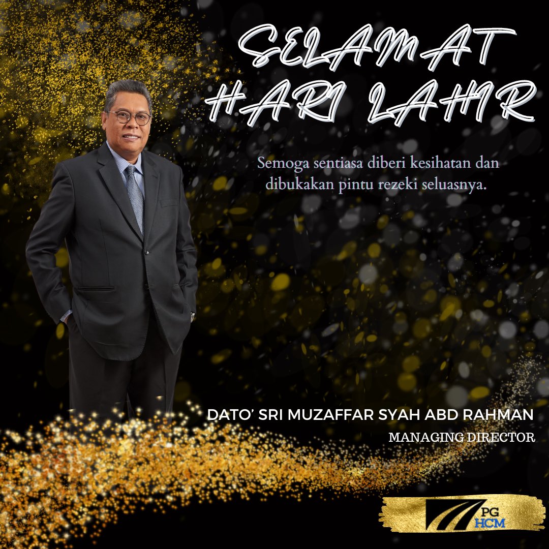 Selamat Hari Ulang Tahun Kelahiran kpd Dato’ Sri Muzaffar Syah Abd Rahman, Managing Director.

02 February 2023

"Barakallahu fii umrik"

Ikhlas dari #teampghcm
