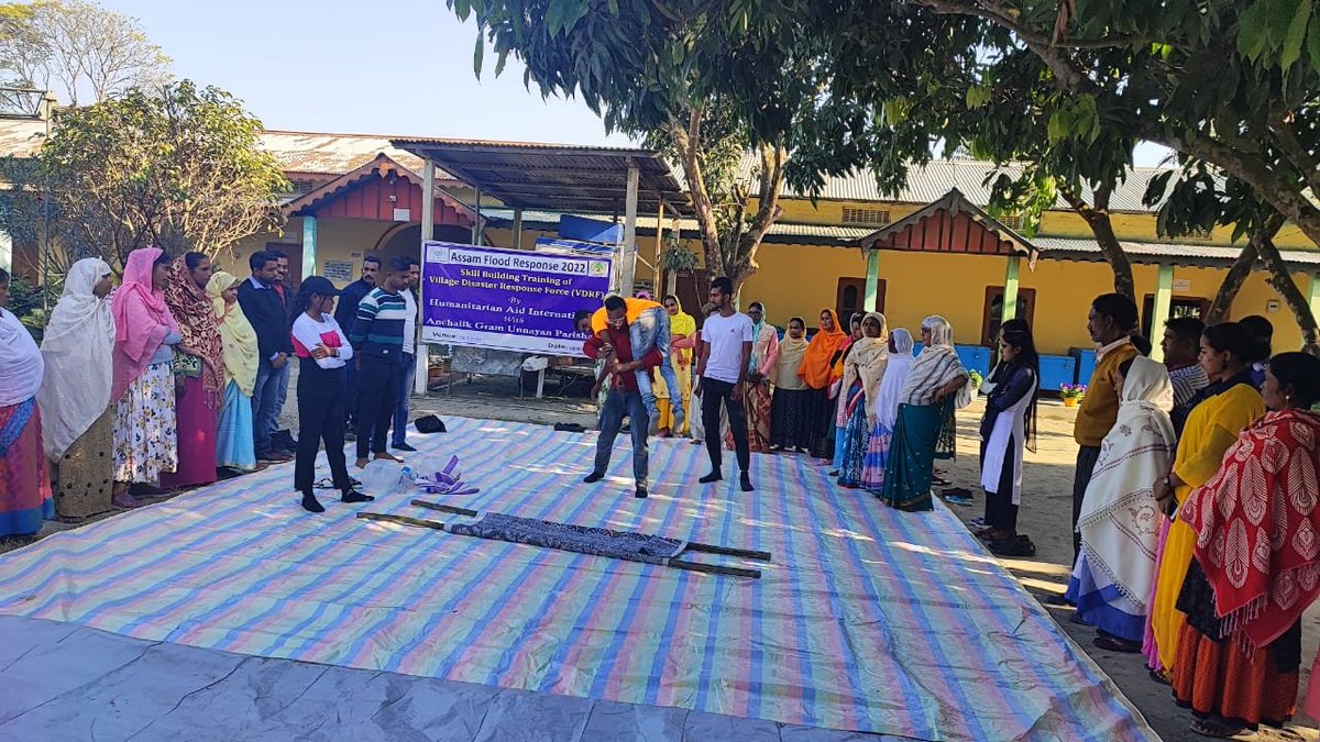 humanaidint's tweet photo. HAI is working to strengthen the first response mechanism in its programme villages in the Barpeta and Nagaon districts of Assam by forming Village Disaster Response Forces (VDRF). The programme aims to equip village volunteers, the first responders in disaster. #VDRF https://t.co/2EgaSN3nRu