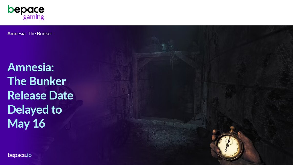BepaceGaming's tweet photo. Developer Frictional Games has announced that it is pushing back the release date for upcoming survival-horror game Amnesia: The Bunker to May 16. 
 #bepace #gamingnews #gamingworld #igaming #games #AmnesiaTheBunker https://t.co/eIZx4O7ED6