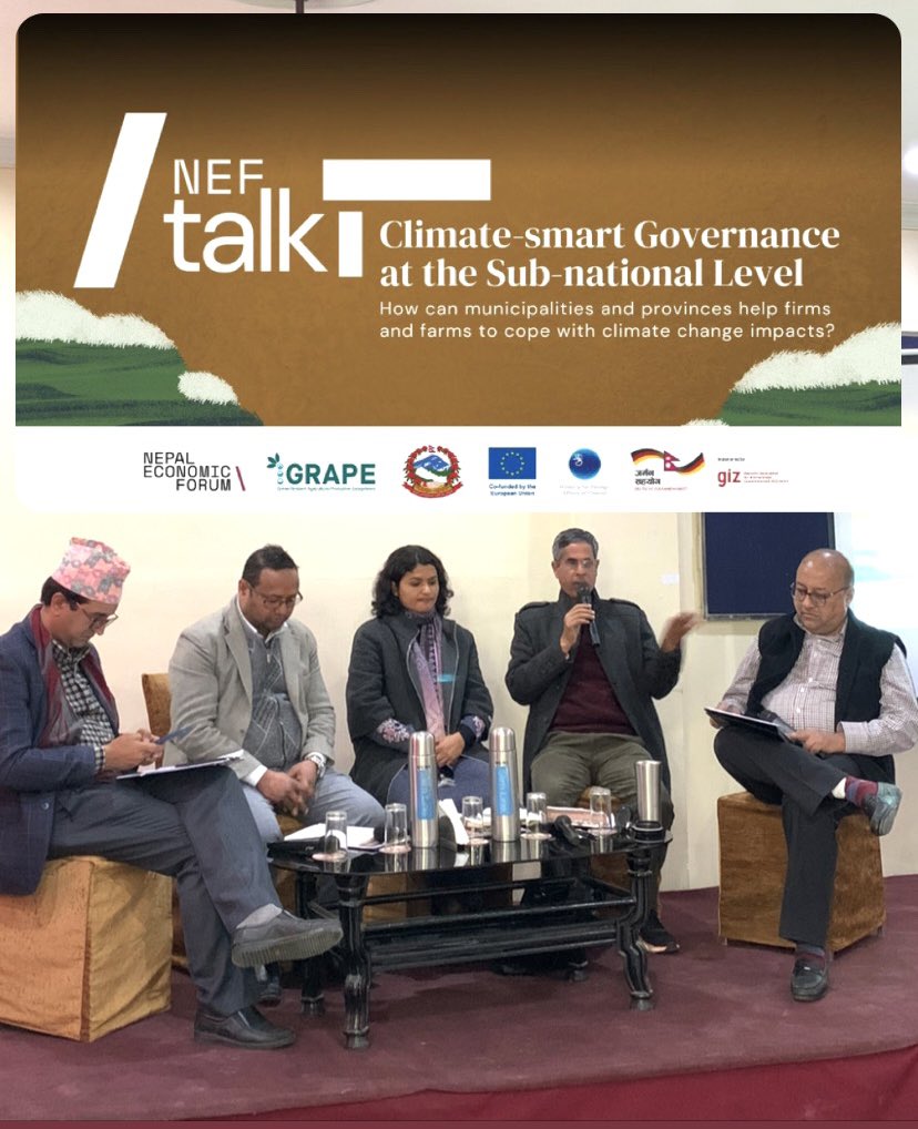 NEFNepal's tweet photo. #Neftalk on Climate-smart Governance at the Sub-national Level ongoing in #dhangadi

Insightful, constructive and forward looking discussions. 

@GRAPE_Programme @EUinNepal @finlandinnepal https://t.co/Fy8P7Y8Ea7