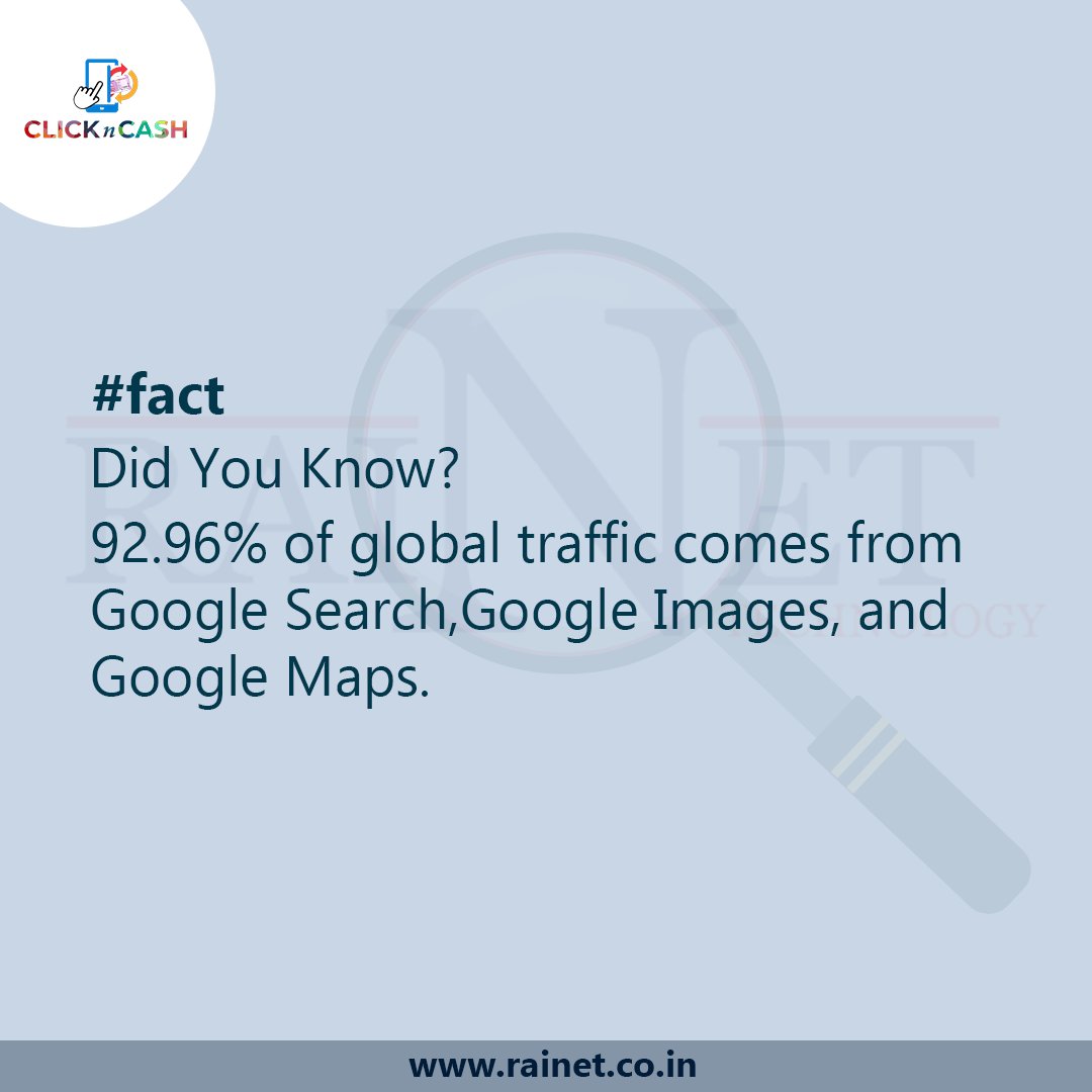 RAINETTECHNOLO1's tweet photo. #facts
"92.96% of global traffic comes from Google Search, Google Image, and Google Image."
.
For more information and related services please click here:-
https://t.co/vVTxbVIuz0
.
#seo #digitalmarketingservices #b2bservices #apiservices #mobileappdevelopment #Budget2023 https://t.co/E5kgdssbqu