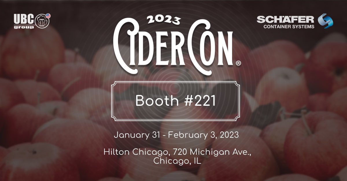 UBCGroupUSA's tweet image. Visiting CiderCon 2023? Come say “hello” to our team at booth #221 and find out about our products and current promotions! #cidercon2023 #ubcgroupusa #kegs #schaeferkegs #ciderontap