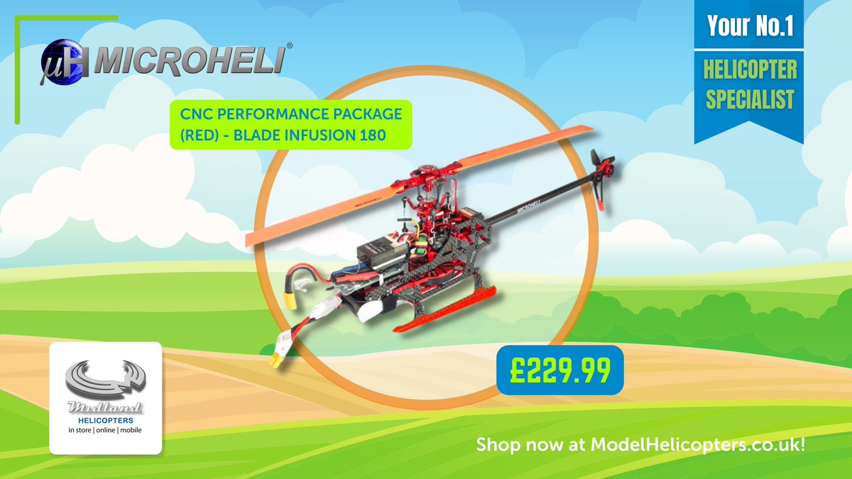 midlandhelis's tweet image. CNC Performance Package (RED) - BLADE INFUSION 180 : MH-I180-PPR 🚁

🖥️ Visit ModelHelicopters.co.uk
📞 Or call, 01455 637762

#MidlandHelicopters 🚁

#ModelHelicopters #ModelFlying #MicroHeli #CNCPerformancePackage #BladeInfusion180