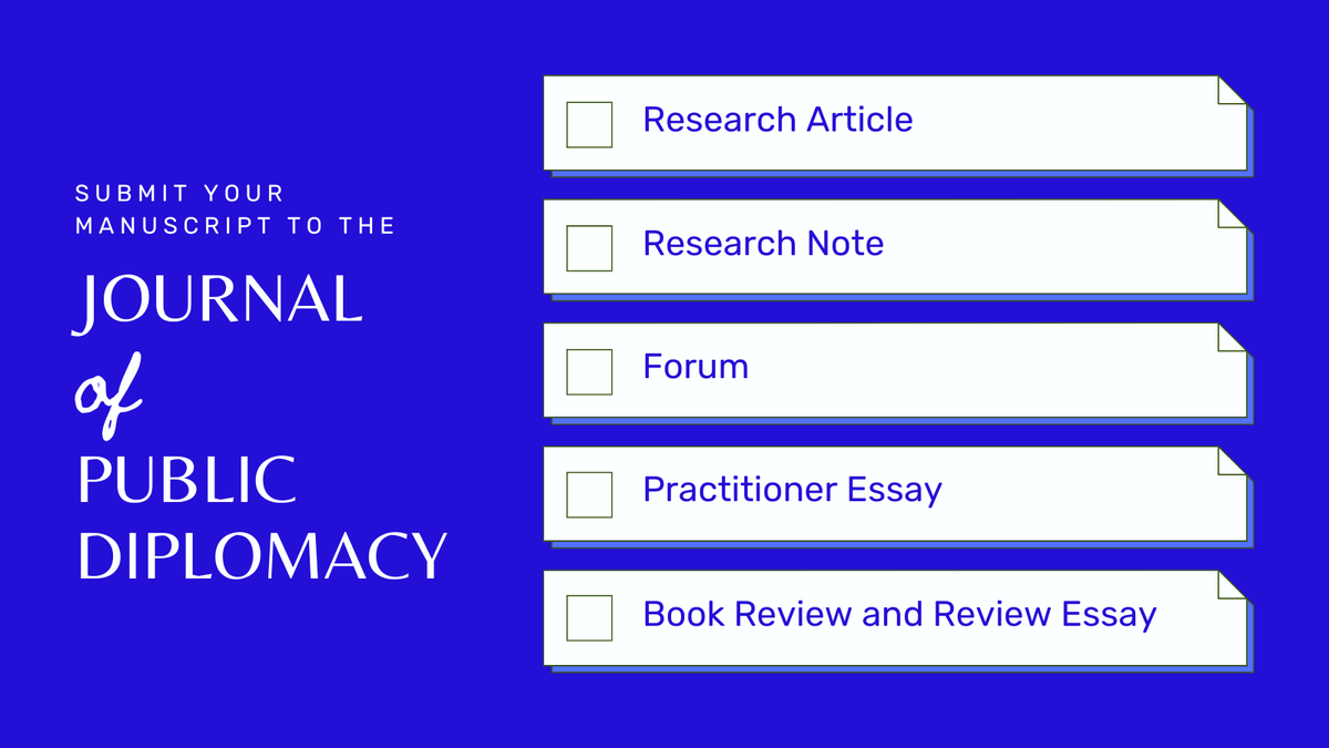 The @JournalofPD is welcoming new submissions on #publicdiplomacy Author guidelines 👉 journalofpd.com/authors-guidel… Submit here 👉 acoms.kisti.re.kr/journal/intro.…