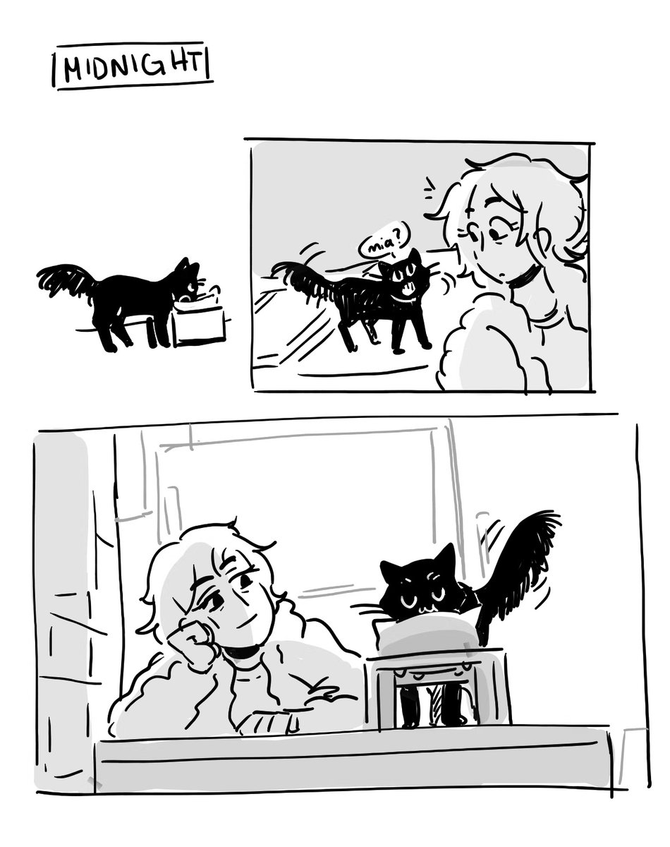 If she wants me to keep her company while she eats, I won't deny her that
#HourlyComicDay2023 #hourlycomicday