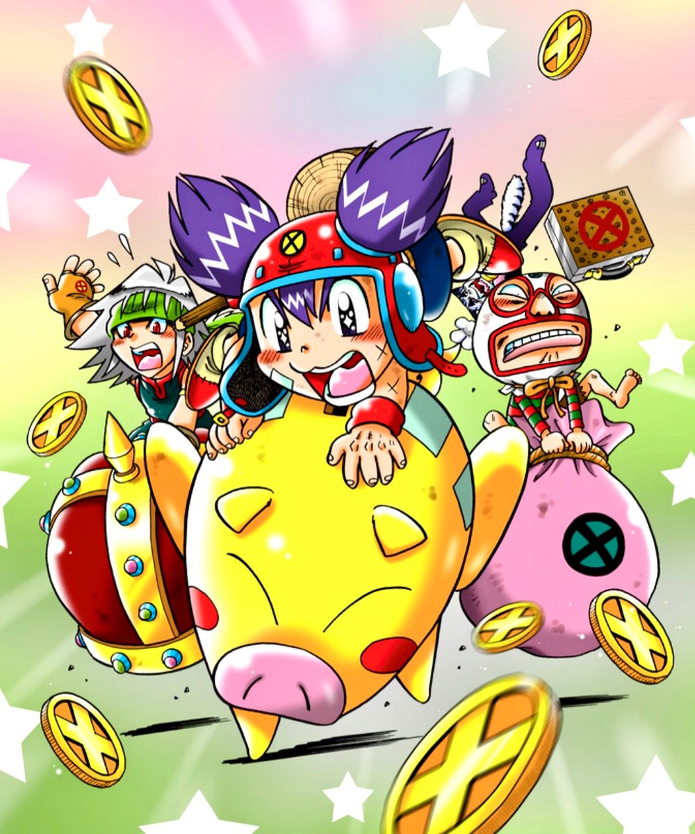 イラスト第214弾！ 巨大化した貯金箱＜バンク＞に乗るコロッケ達