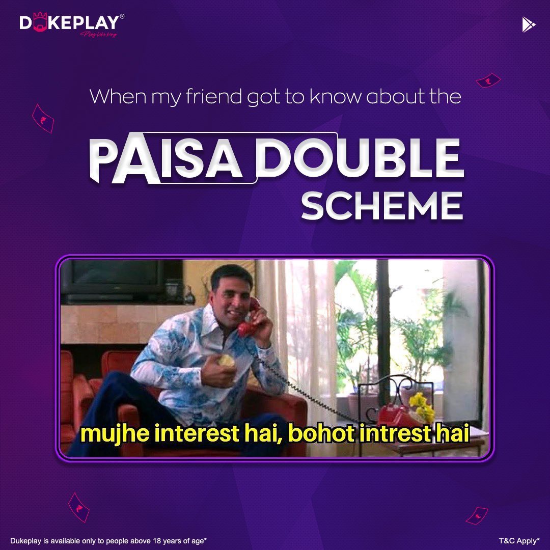 Paisa Double scheme😍😍  PLAY &amp; REFER

Play Ludo on Dukeplay Everyday &amp; Win Daily💰

Join Dukeplay pro Now

Visit &amp; Download 👇🏻
dukeplay.com

ALSO AVAILABLE ON GOOGLE PLAYSTORE

#likes #like #follow #likeforlikes #love #instagood #instagram #followforfollowback