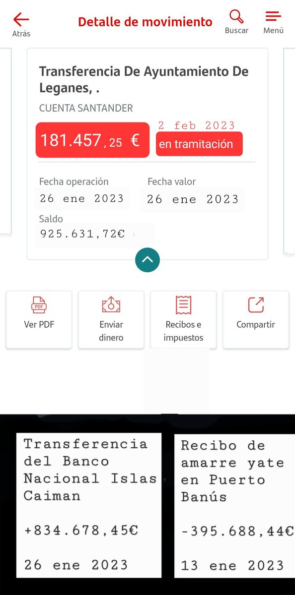 Tranquilo <a href="/SantiagLlorente/">Santiago Llorente</a> que no hay prisa con la nómina del <a href="/AytoLeganes/">Ayuntamiento de Leganés</a>, ya he hecho los movimientos pertinentes en mi cuenta para los gastos.
Te paso captura para que te quedes más tranquilo.
Cuando te venga bien puedes pagar las nóminas.
Un abrazo

#PoliciaLocalenRuinas