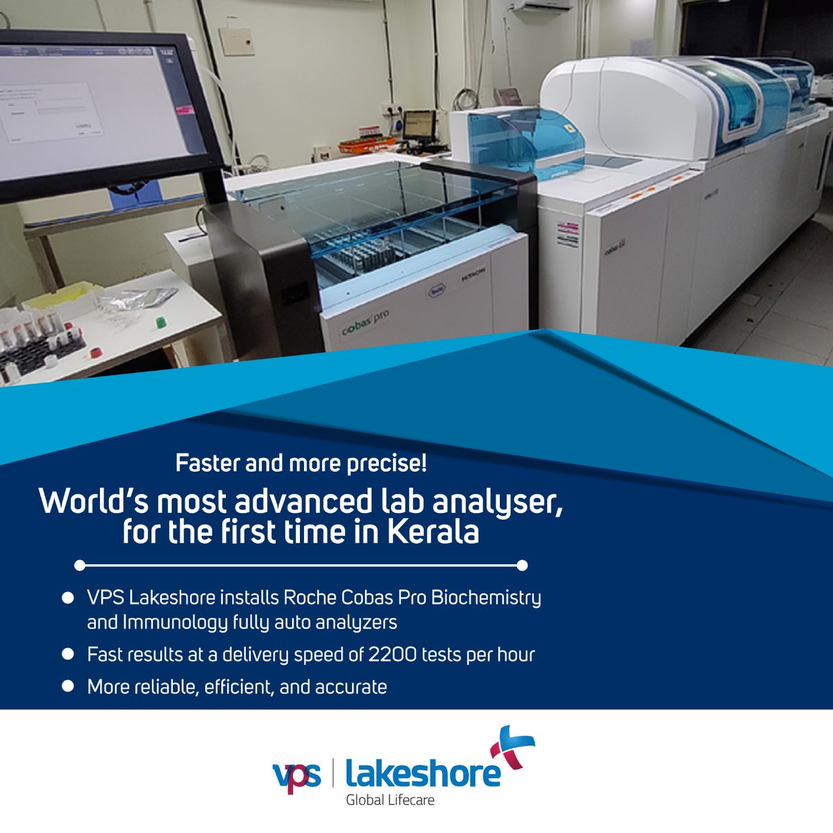 vpslakeshore's tweet photo. VPS Lakeshore Installs World’s most Advanced Lab analyzer for the First time in Kerala. The new analyzer was inaugurated by S K Abdulla, Managing Director of VPS Lakeshore.
#advancedlabanalyser #rochecobas #advancedlab #vpslakeshore https://t.co/ebOLF0yDj0