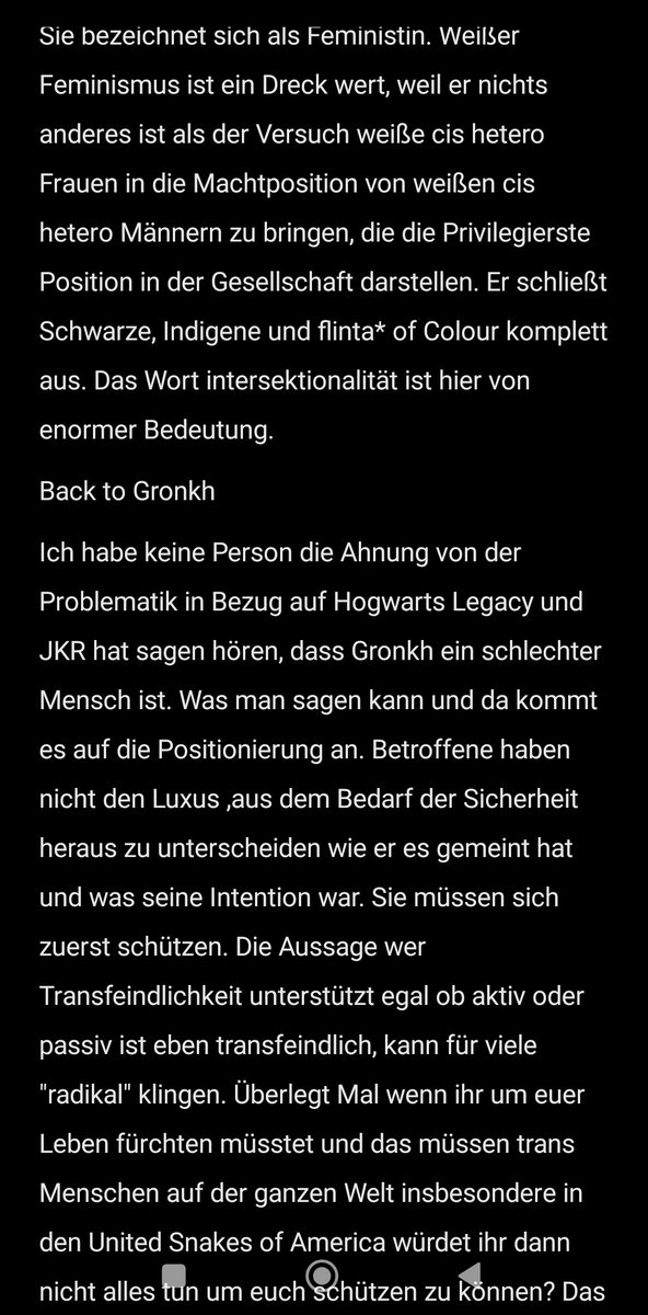Iamblackgstar's tweet image. Meine Gedanken zun den transfeindlichen Aussagen von Gronkh  in Bezug auf JKR und HogwartsLegacy.
Hört betroffenen zu. Gibt genug Menschen die das was ich da sage seit Monaten auf allen Plattformen sagen.