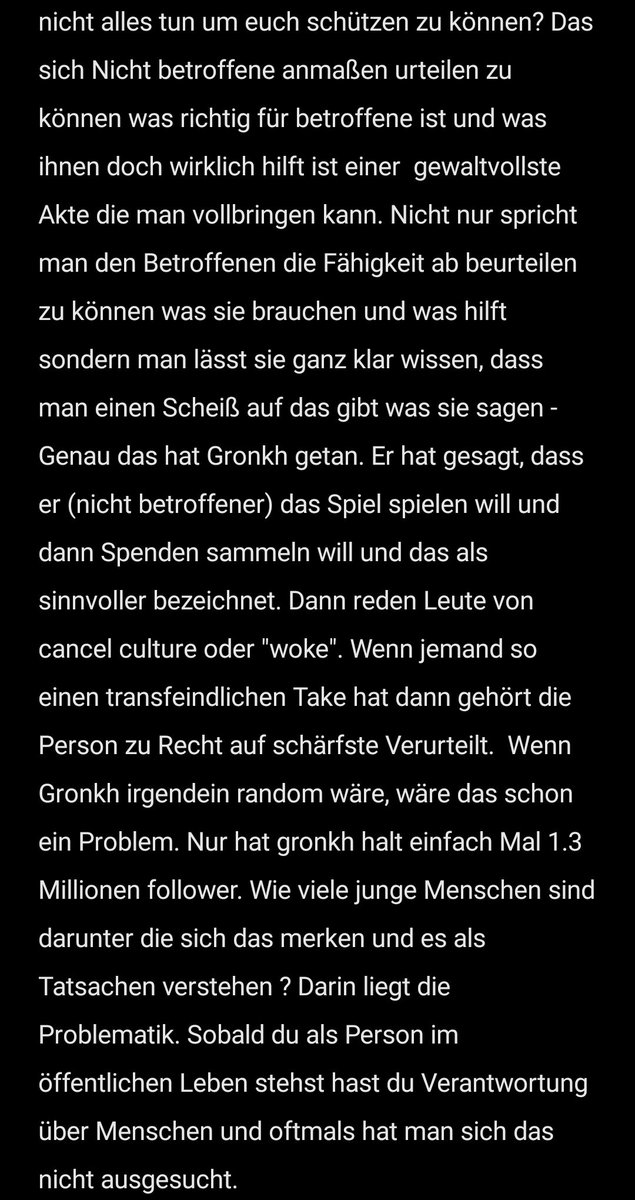 Iamblackgstar's tweet image. Meine Gedanken zun den transfeindlichen Aussagen von Gronkh  in Bezug auf JKR und HogwartsLegacy.
Hört betroffenen zu. Gibt genug Menschen die das was ich da sage seit Monaten auf allen Plattformen sagen.