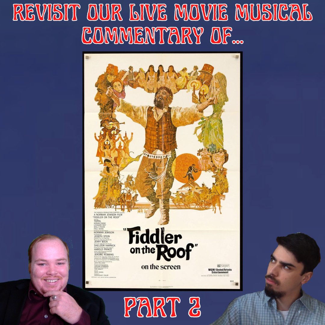 In case you missed our live stream, enjoy part 1 &amp; 2 of the audio only version of our Live Commentary of 'Fiddler on the Roof '. 

Part 1-apple.co/40p5xn2
Part 2-apple.co/3WS2EIt

You can watch the Live Commentary! 
Here's the link...bit.ly/3l1ElL8
