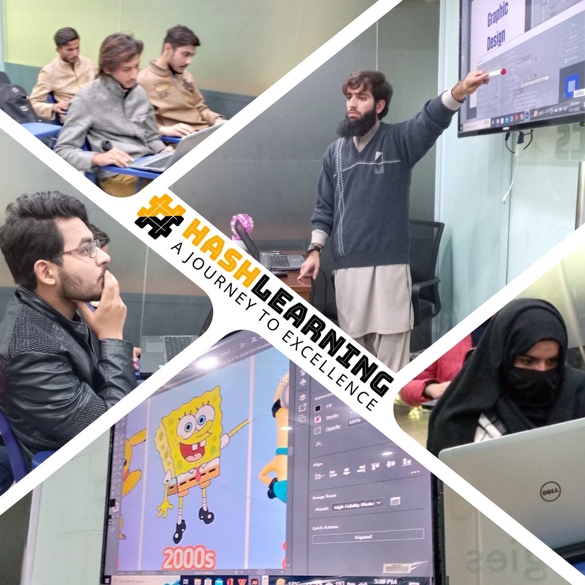 Hashlearning2's tweet photo. Some #Highlights of Graphic Designing Class Conducted by Sir Hamza Nisar at Hashlearning.
..
Website: https://t.co/EgRclHxEN3
WhatsApp: https://t.co/D2O3ihRxbp | 03030 813333
..
#hashlearning #learning #education #learn #motivation #study #students #knowledge #fun #training https://t.co/lX6kVlcfT9