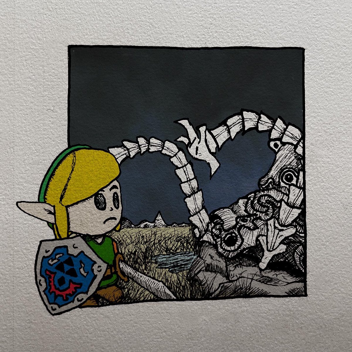 Some OC for you lads, todays doodle. Sketch, variants &amp; video on IG
#fluffmachine #botw #linktothepast #dailyart