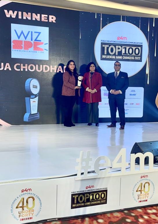 WizSpk Comm | PR (@wizspk) on Twitter photo Heartiest Congratulations to Our Director <a href="/AnujaChoudhary/">Anuja Choudhary</a> for being Felicitated as the TOP 100 INFLUENTIAL GAME CHANGERS 2022.
A Big Thanks <a href="/exchange4media/">exchange4media</a> <a href="/anuragbatrayo/">Anurag Batra</a> and <a href="/karanbhatias/">Karan Bhatia</a> for the platform and for encouraging the efforts done by all the Industry Experts. #e4m Heartiest Congratulations to Our Director <a href="/AnujaChoudhary/">Anuja Choudhary</a> for being Felicitated as the TOP 100 INFLUENTIAL GAME CHANGERS 2022.
A Big Thanks <a href="/exchange4media/">exchange4media</a> <a href="/anuragbatrayo/">Anurag Batra</a> and <a href="/karanbhatias/">Karan Bhatia</a> for the platform and for encouraging the efforts done by all the Industry Experts. #e4m