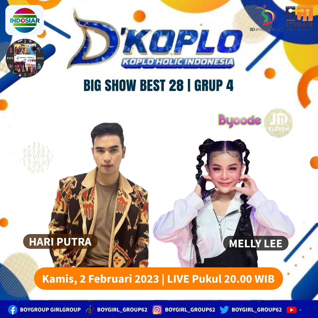 idolgrup_plus62's tweet image. D'KOPLO
BIG SHOW BEST 28 | GRUP 4

Malam ini✨
Hanya di @Indosiar 

#HariPutra #MellyLee
#JDEleven #Byoode
#IdolaIndosiar