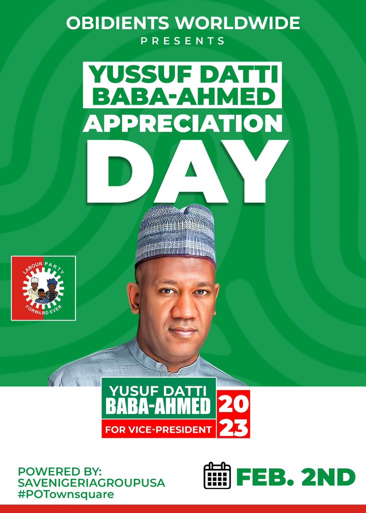 Teampleyar's tweet photo. For rising up to the patriotic call to rescue Nigeria along with @PeterObi, we appreciate and celebrate you today, @dattibabaahmed 👏🏾👏🏾 #ThankYouDatti #ANewNigeriaIsPOssible
#PeterObiUSA https://t.co/r5SBMej4xX