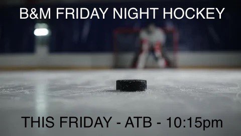 Make plans to join us this Friday night at the ATB! Adult shinny for anyone that loves hockey. Goalies are provided, just need players. #teambertalert #dropthepuck #fridaypuck 🏒