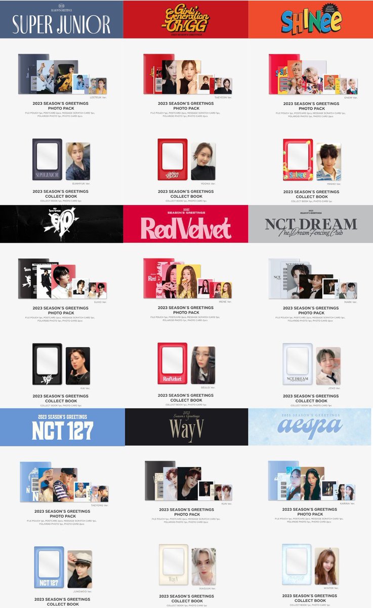 ksooscart's tweet photo. #KSOOSells

wts lfb ph go 

2023 SM ARTIST SEASON'S GREETINGS OFFICIAL MD 

prices below 

☁️ DOO: 2/11
☁️ DOP: base price full/50% PAYO, RB 2/28
☁️ Release: 4/7
☁️ under scheduled feta
☁️ isf once on-hand

🏷️ tvxq snsd super junior shinee exo red velvet nct 127 dream wayv aespa https://t.co/NYrryTbppF