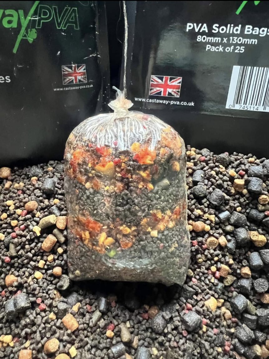 You simply cannot beat a PVA solid bag packed tightly, and sealed with a PVA cable tie! 
That is ready to be launched and pick up a fish...make no mistake.
castaway-pva.co.uk
#castawaypva #buybritish #buythebestpva #pvasolidbags #PVACableTies