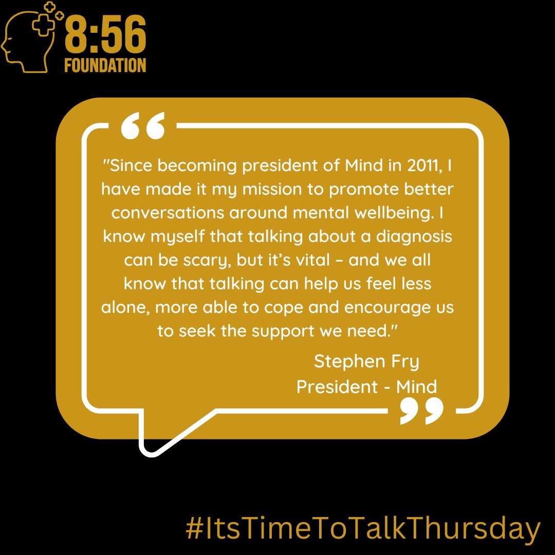 #ItsTimeToTalkThursday on #ItsTimeToTalkDay 

Stephen Fry who is President of @MindCharity says it far better than we ever could...

'...we all know that talking can help us feel less alone, more able to cope and encourage us to seek the support we need'

amp-theguardian-com.cdn.ampproject.org/c/s/amp.thegua…