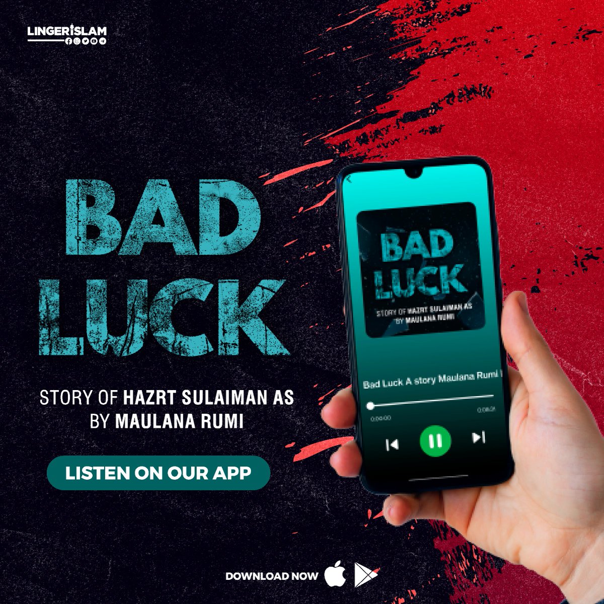 MillatCo's tweet image. Bad Luck: Thinking of everything bad is happening to you, we have story playlist of Hazrat Sulaiman A.S. on how bad luck is suppose to be!! Download now LingerIslam App to listen!!

bit.ly/LingerIslam

#LingerApp #LingerIslam #Sukoon #BadLuck