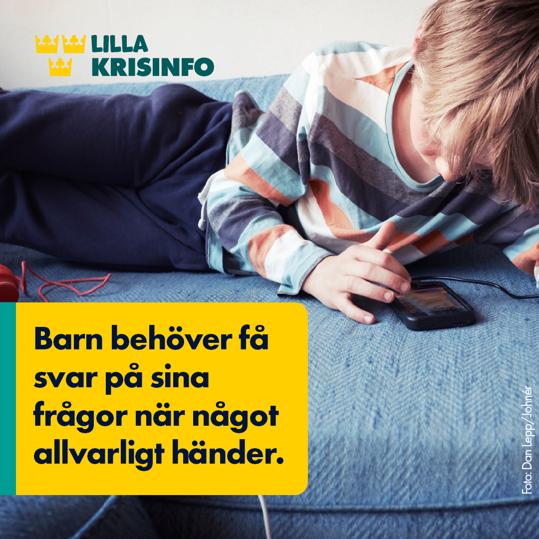 Nu lanserar vi Lilla Krisinfo – en webbplats som ska hjälpa barn och unga att bli bättre förberedda på kriser och allvarliga händelser. Lilla Krisinfo lyfter även aktuella händelser som väcker oro och frågor. Tipsa gärna barn och unga i din närhet! lilla.krisinformation.se