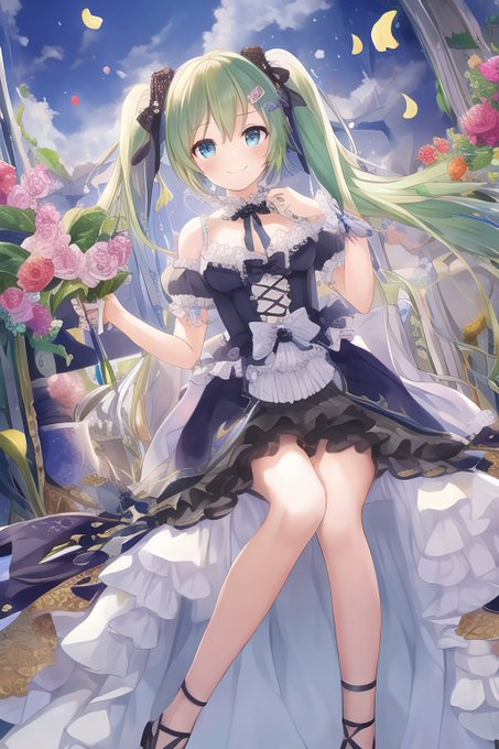 #ツインテールの日 
 #ツインテールの日2023
#初音ミク 
#AIart 