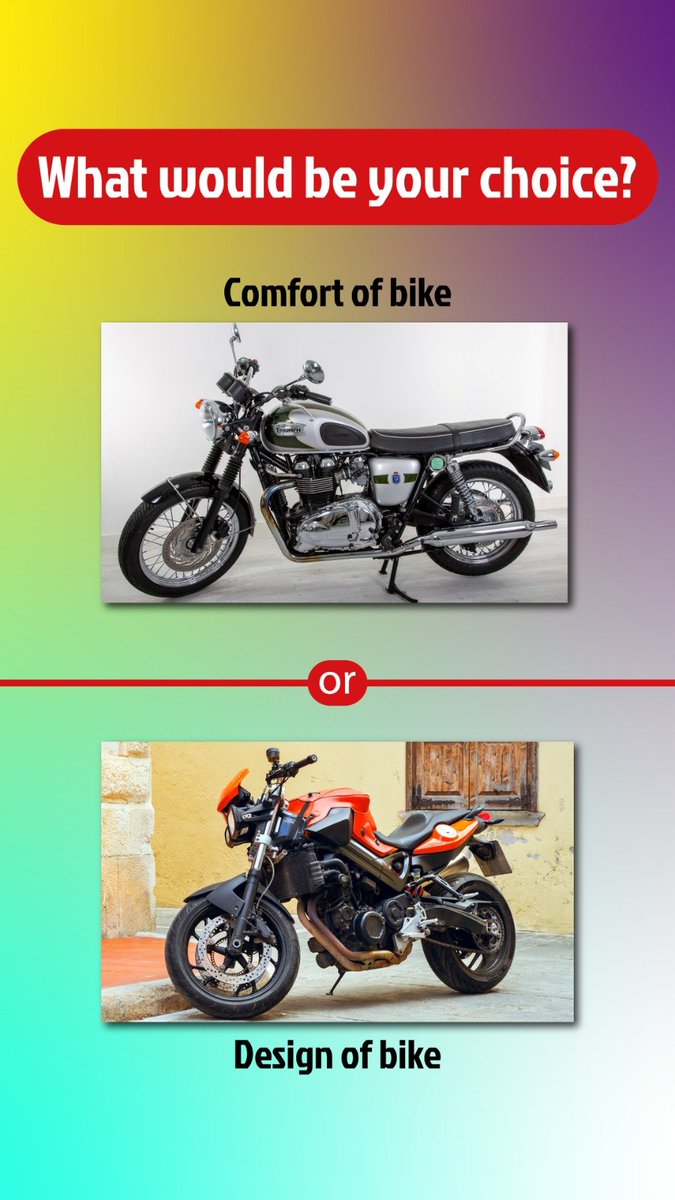 Leave your response in the comment section. What would be your choice?  1. Comfort of the bike  2. Design of the Bike #ThursdayMotivation #CredR #CredRbikes #comfort #bike #design #style #motorcycle #Trending #BIKER #KTM #Bajaj #HERO #SUZUKI #Yamaha #harleydavidson