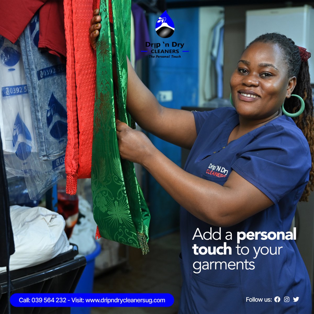 You don’t have to worry about how your clothes will be handled with us. We add a personal touch to your garments &amp; handle them with the utmost care.

Contact us: 0392 564 232
Visit: dripndrycleanersug.com