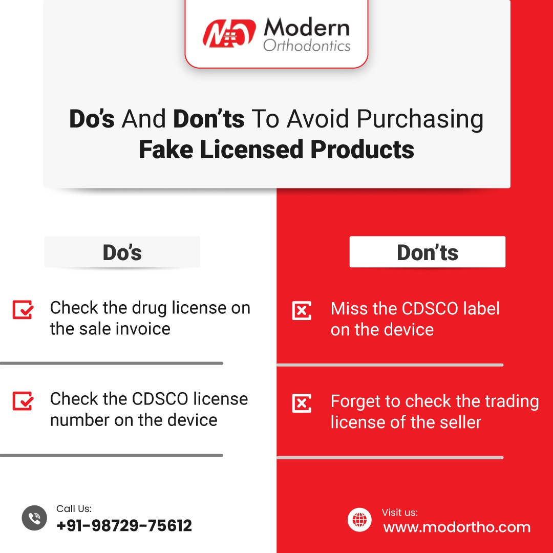 ModOrtho's tweet image. Have you ever questioned the authenticity of licensed products? 

With these tips by @modern_ortho you can put a double tick on legitimacy. 

#modortho #modernorthodontics #orthodontics #IndianMedicalDevice #medicaldevicelicense #modortholudhiana #orthodonticproducts
